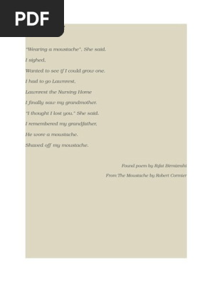 Grandfather Found Poem from the Moustache