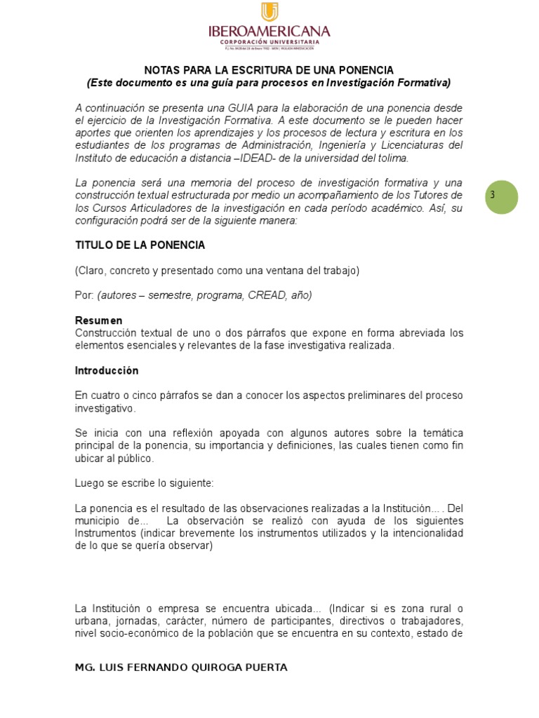Guía para Elaborar una Ponencia | PDF | Cognición | Ciencia cognitiva