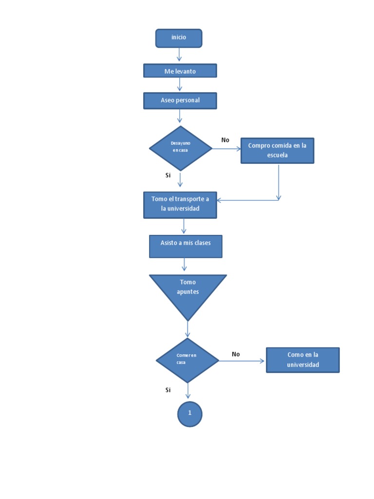 Diagrama de Flujo Un Dia de Mi Vida Informática