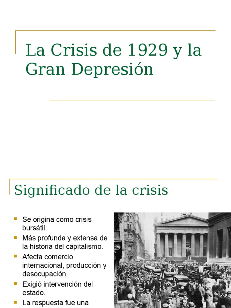 La Crisis de 1929 y La Gran Depresión | PDF | Gran depresion | Nuevo ...