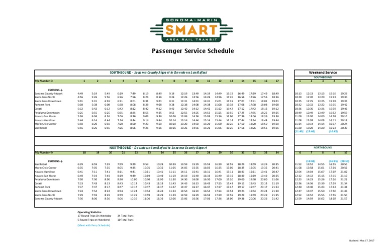 SMART Train Schedule | PDF | Passenger Rail Transport | Public Transport