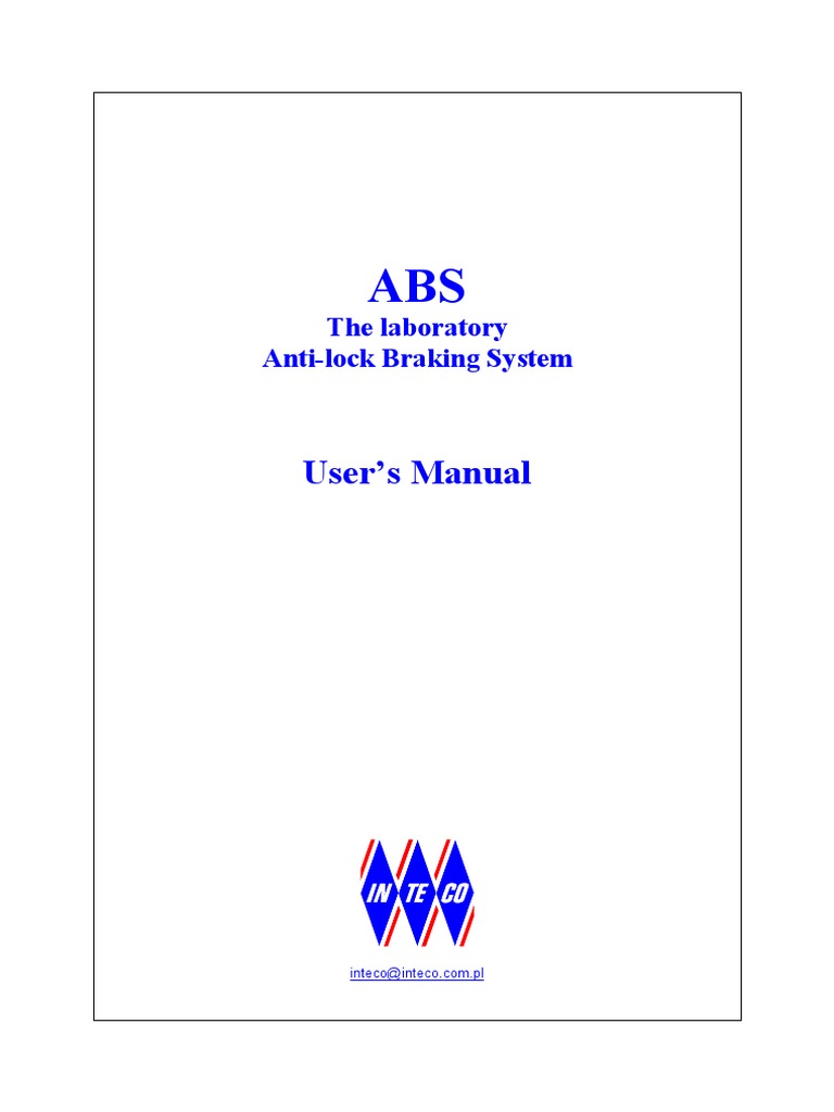 ABS User's Manual for Laboratory Testing | PDF | Anti Lock Braking ...