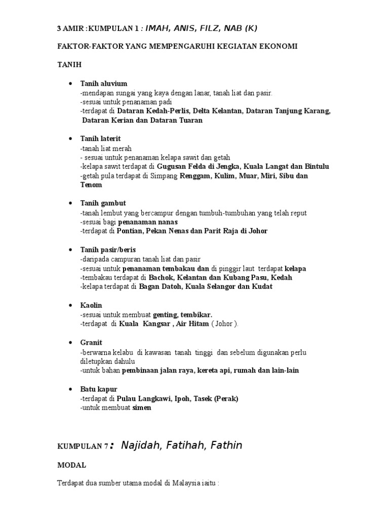 Faktor2 Mempengaruhi Kegiatan Ekonomi Pdf