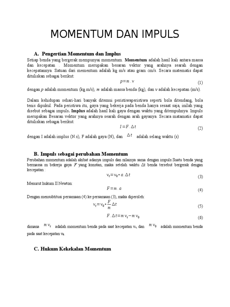 Momentum Dan Impuls | PDF