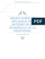 Ensayo Sobre La Influencia Del Entorno en El Desarrollo de La Creatividad.