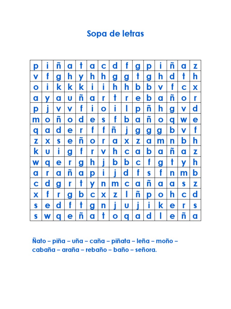 Sopa De Letras N