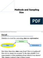 Sampling Methods and Sampling Size