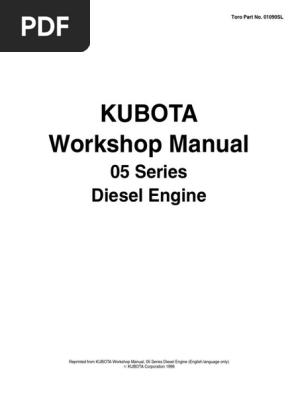 Kubota WSM ワークショップマニュアル ディーゼルエンジン WSM KUBOTA DIESEL ENGINE WORKSHOP MANUAL | eBay