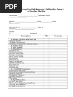 Inspection/Preventive Maintenance / Calibration Report of Cardiac Monitor