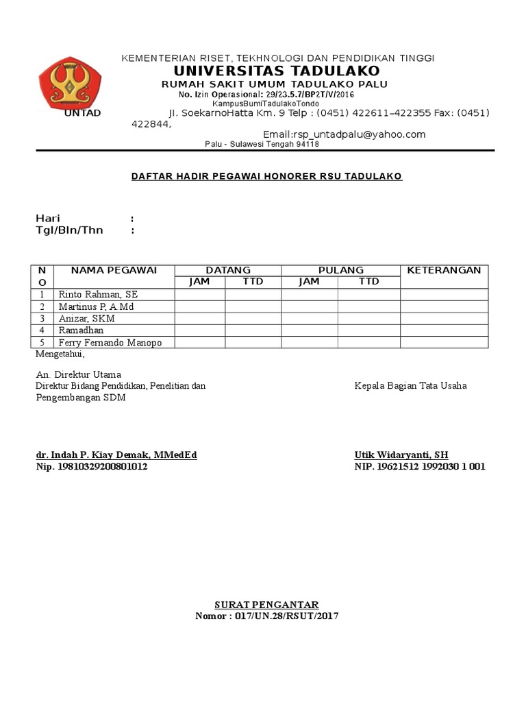 Daftar Hadir Honor
