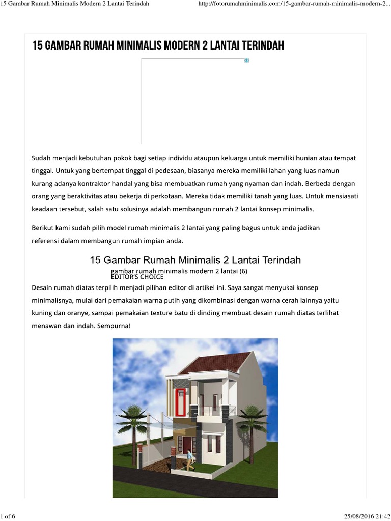15 Gambar Rumah Minimalis Modern 2 Lantai Terindah