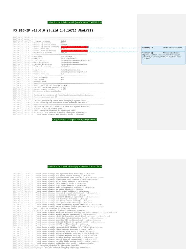 F5 Bigip V13 Secassessment Pdf Operating System Scheduling Computing