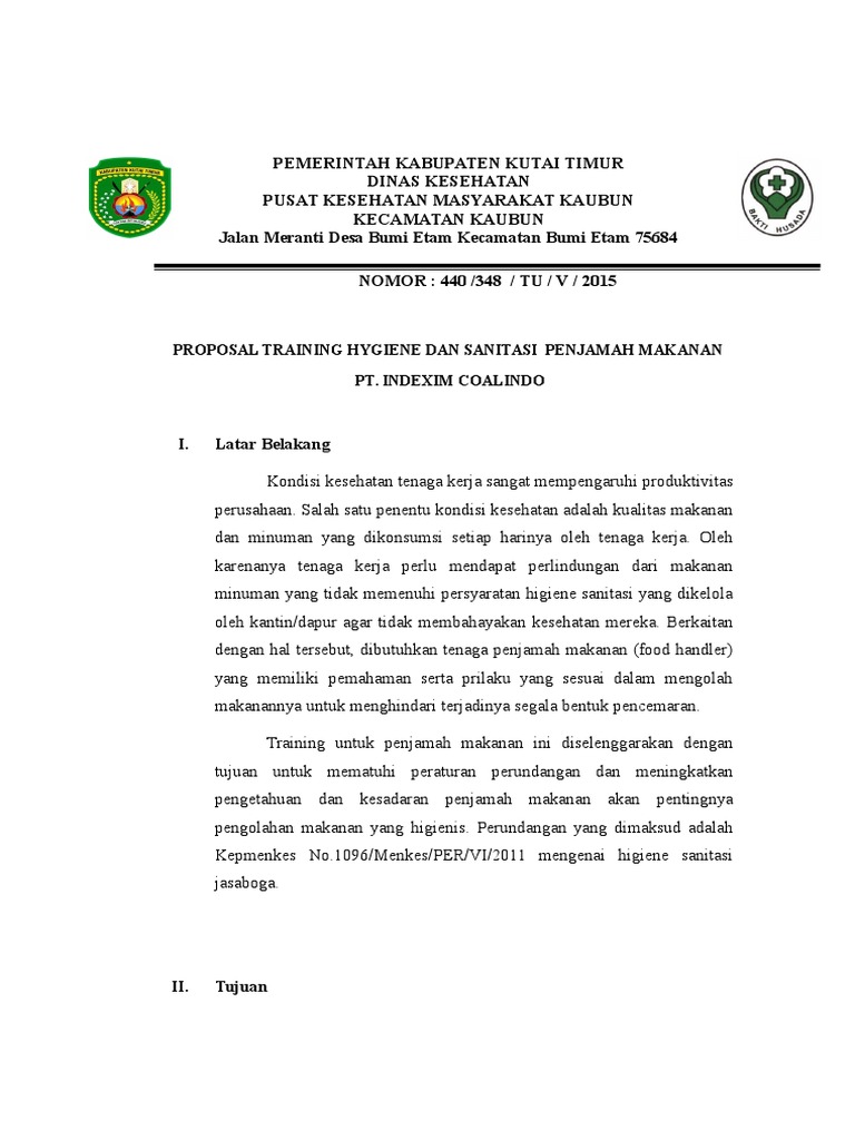 Proposal Penjamah Makanan