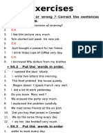 Exercises: 94.1 Right or Wrong ? Correct The Sentences That Are Wrong