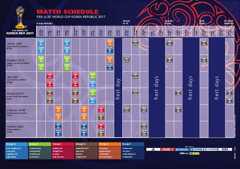 Cronograma de Partidos Del Mundial Sub 20 Sports Teams Fifa