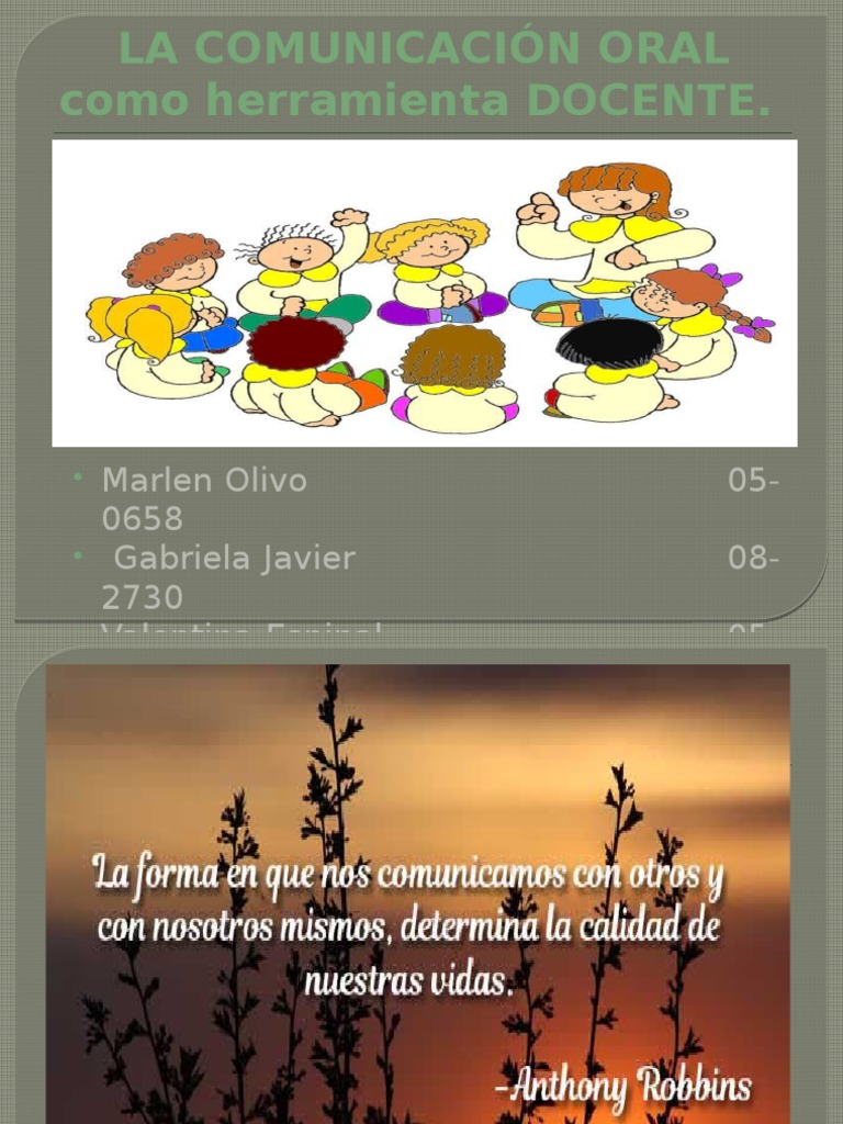 La Comunicación Oral Como Herramienta Del Docente | PDF | Comunicación ...
