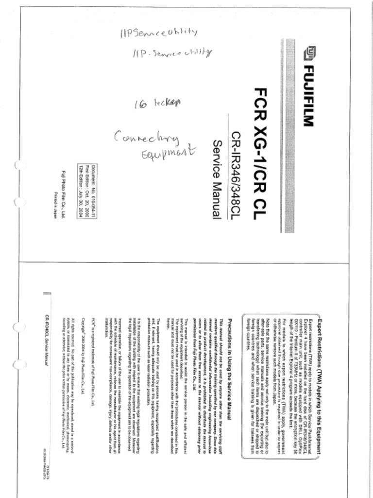 Fuji Fcr Profect Cs Console Service Manual Part 1