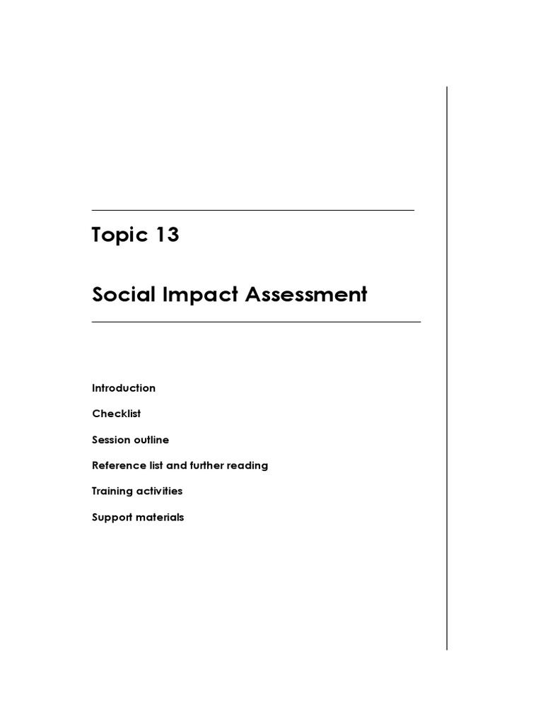 Social Impact Assessment PDF Environmental Impact Assessment