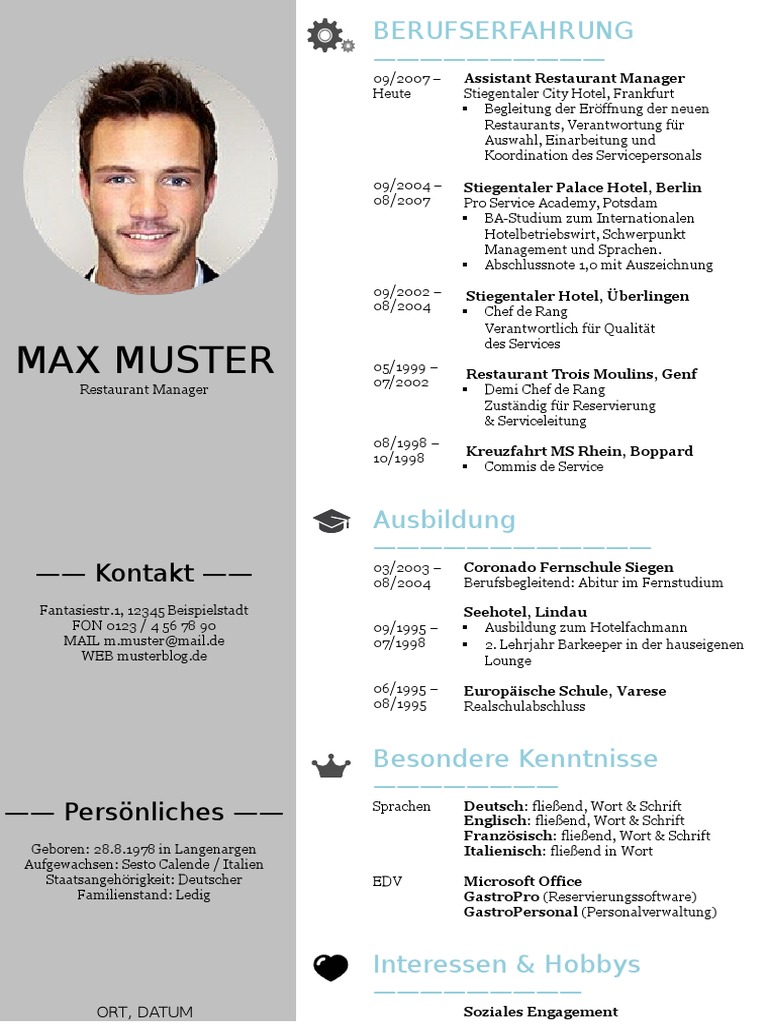 Lebenslauf Muster Design 02 | PDF