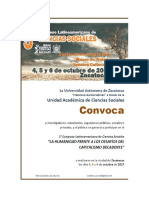 Mesa 11_DERECHOS HUMANOS Y CONFLICTOS SOCIALES_Convocatoria 5to Congreso Internacional de Ciencias Sociales UAZ 2017