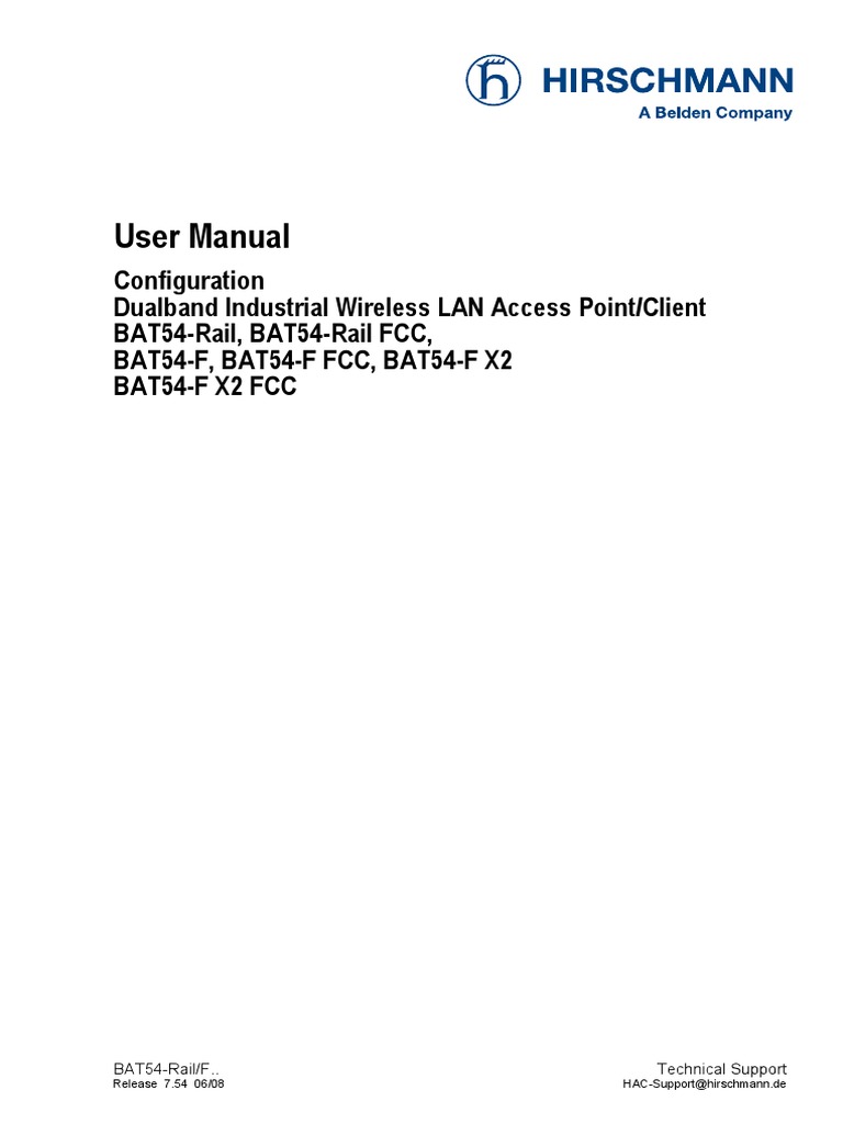 UM BAT54 SW Rel754 en PDF | PDF | Wireless Lan | Ieee 802.11