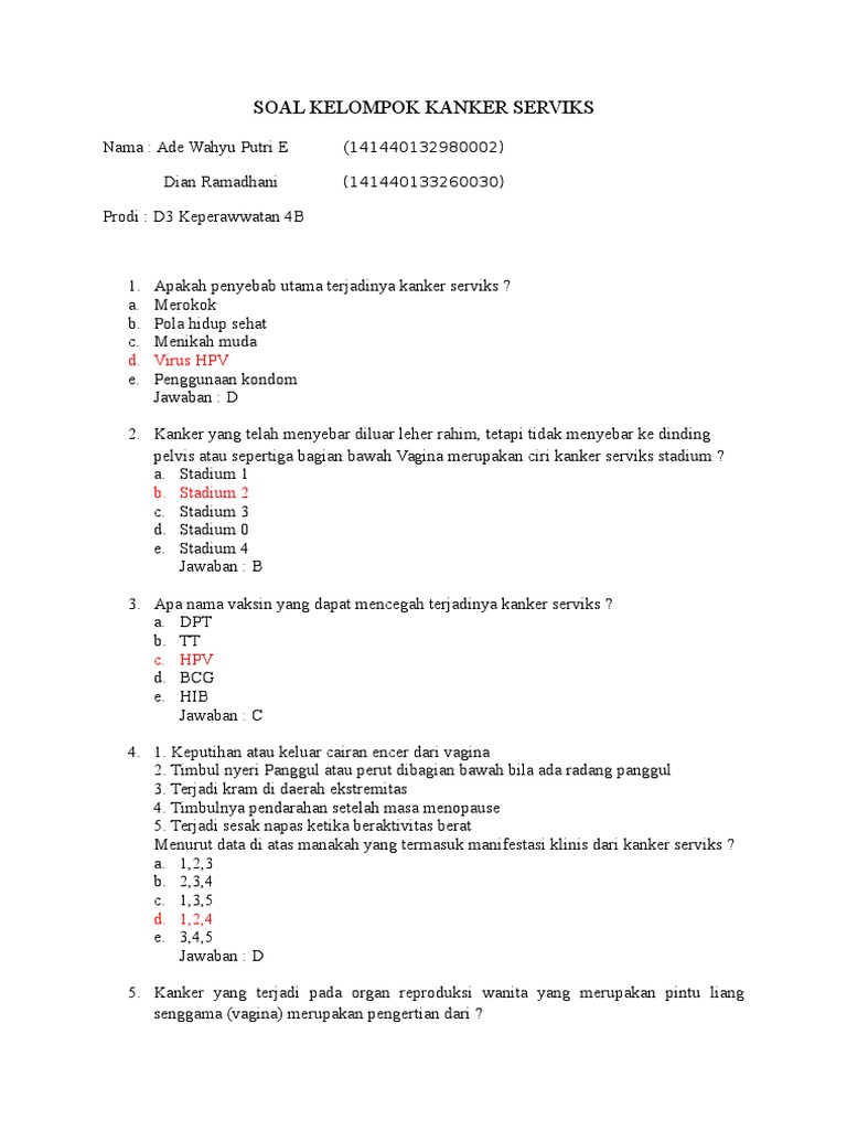 Soal Ca Serviks