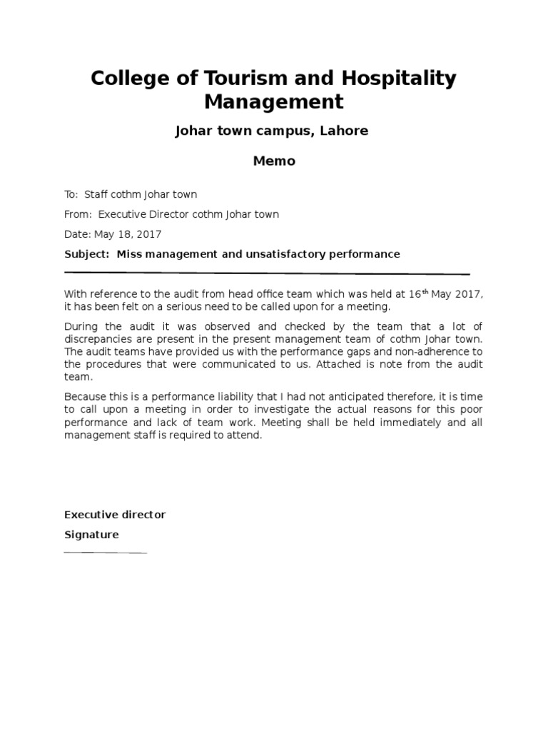 College of Tourism and Hospitality Management: Johar Town Campus ...