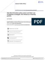 Anti Discrimination Policy Actors and Their Use of Litigation Strategies the Influence of Identity Politics