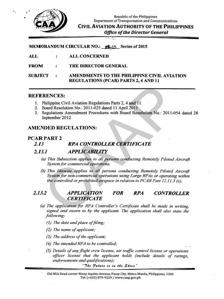 CAAP RPA Controller Certificate Guide | PDF | Unmanned Aerial Vehicle ...