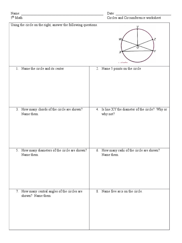 Circumference worksheet pdf picture