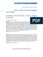 Economia Ambiental - Crisis Economica y Social en Grecia, Impacto en Turismo