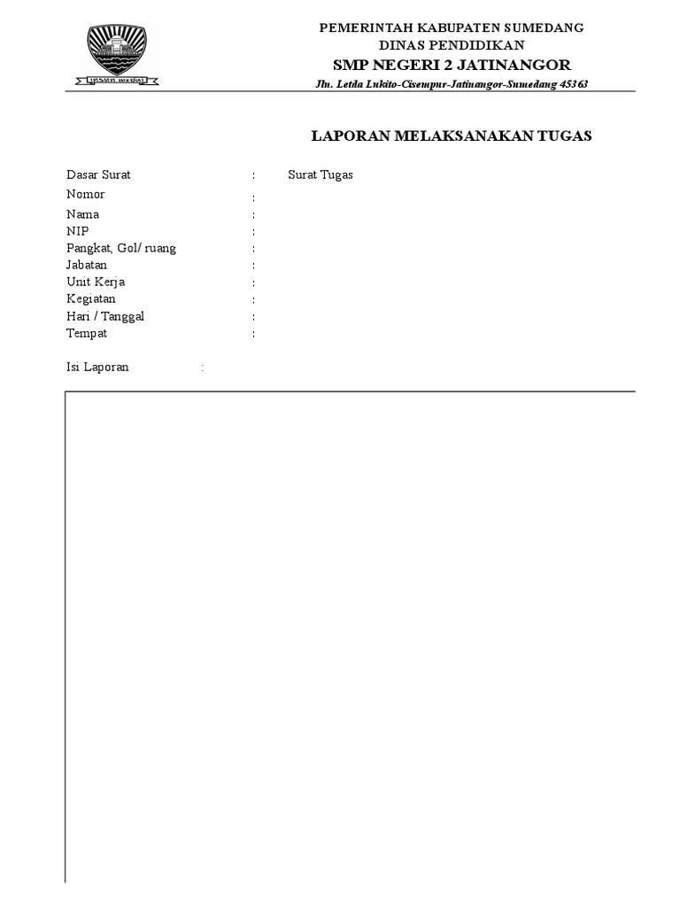 Surat Tugas SPPD Excel | PDF