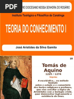 Teoria do Conhecimento I - Sto Tomás de Aquino