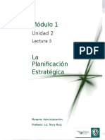 Lectura 3 - La Planificación Estratégica - Modificado