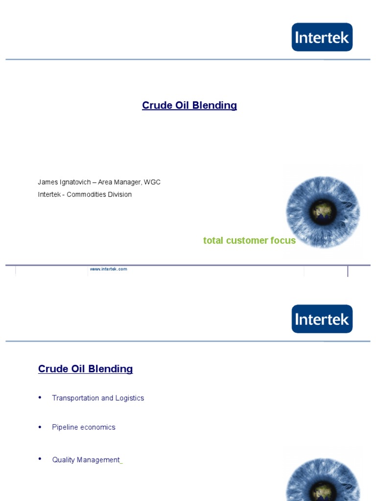 Crude Oil Blending Petroleum Oil Refinery