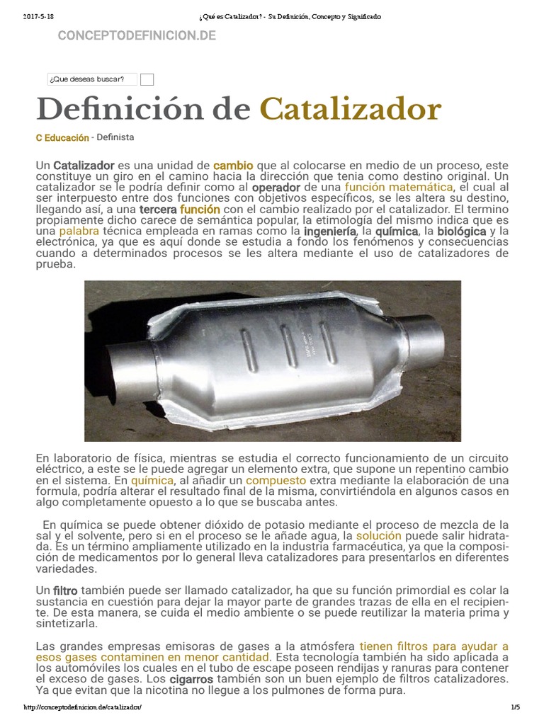 ¿Qué es Catalizador_ Su Definición, Concepto y