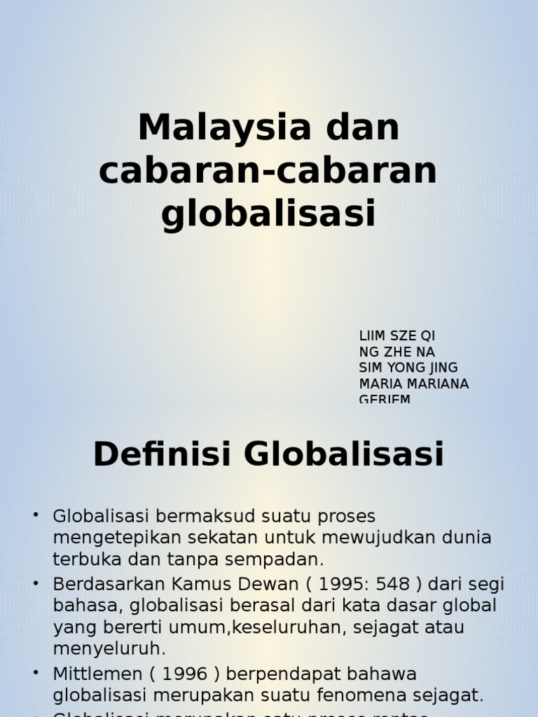 Malaysia Dan Cabaran Cabaran Globalisasi Pdf