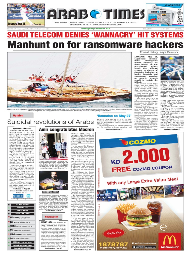 Arab Times - Lu 15 May 2017 | PDF | Kuwait