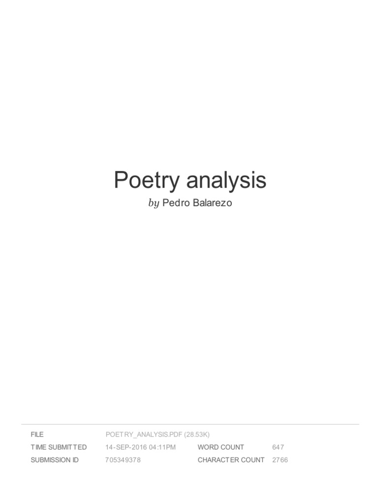 Effective Poetry Analysis Techniques | PDF | Poetry | Writing