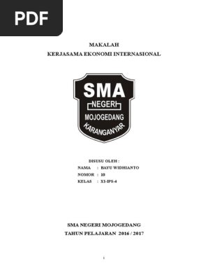 Makalah Kerjasama Ekonomi Internasional Bayu