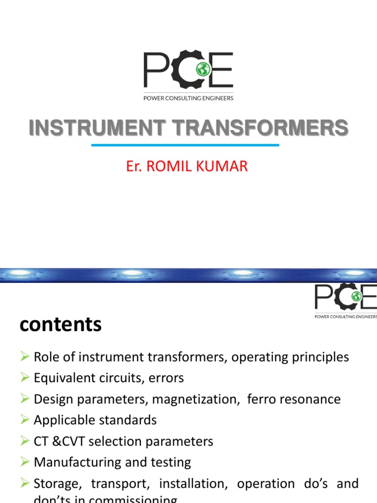 A Comprehensive Guide to Instrument Transformers: Their Operating ...