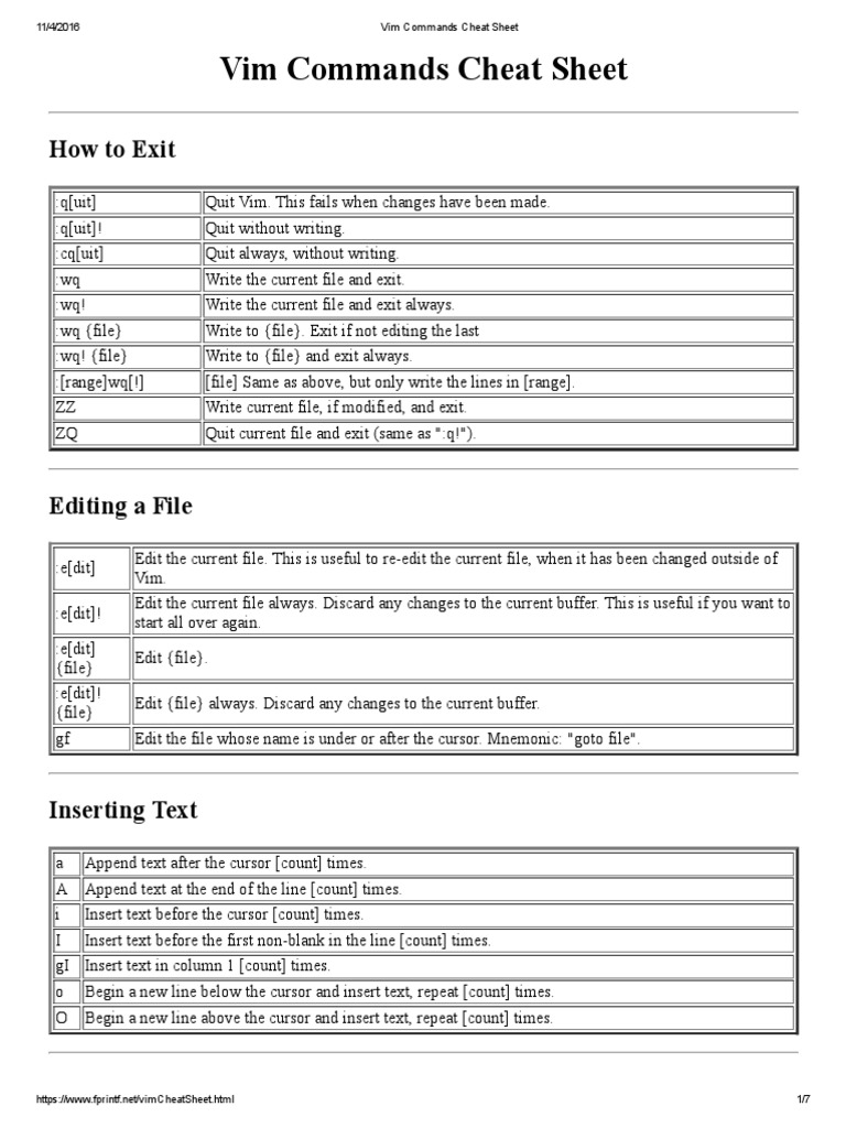 Vim Commands Cheat Sheet Guide | PDF | Computer Programming | Software