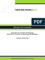 Estuda que passa - Cessacao Do Contrato de Emprego; Extincao Do Contrato de Emprego; Modalidade - Rodrigo Galia