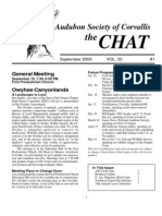 September 2003 Chat Newsletter Audubon Society of Corvallis