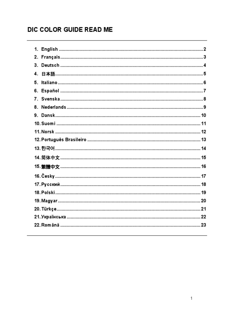 DIC Swatch ReadMe PDF | PDF | Media Technology | Decorative Arts