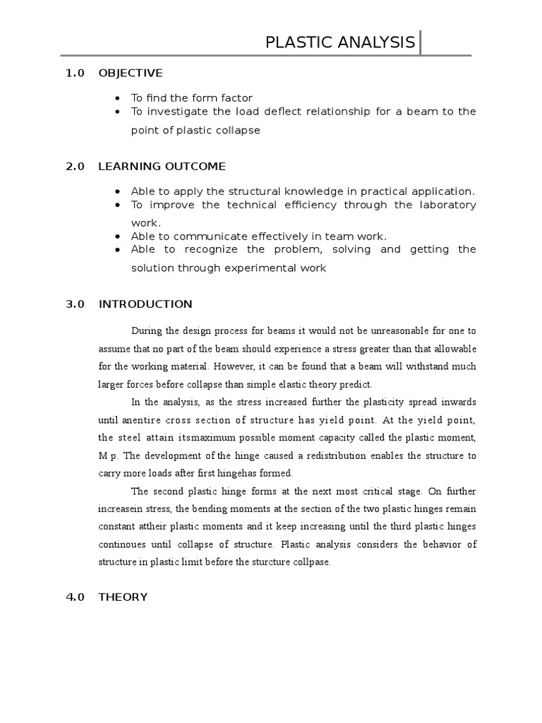 Plastic Analysis | Download Free PDF | Bending | Plasticity (Physics)