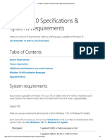 Windows 10 Specifications and Systems Requirements