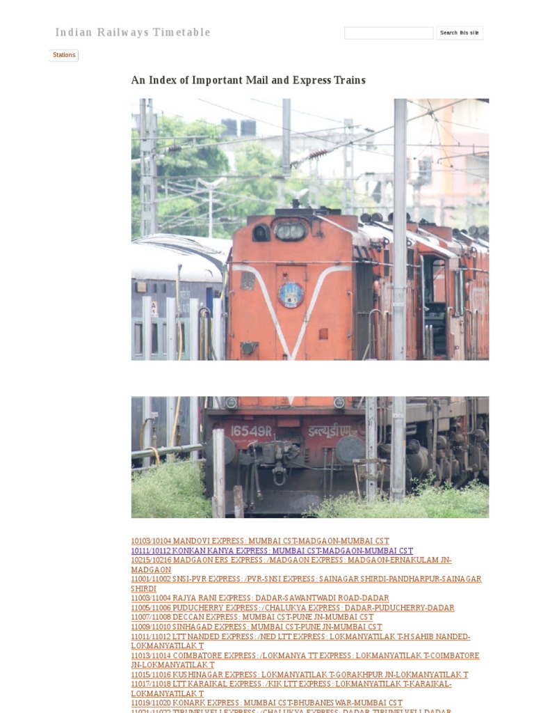 Indian Railways Timetable | PDF | Delhi | Public Transport