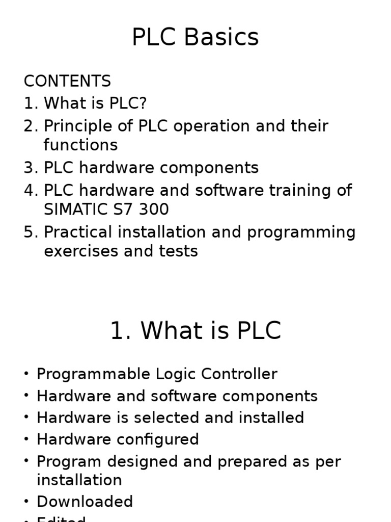 PLC Basics: An Introduction to Programmable Logic Controllers | PDF ...