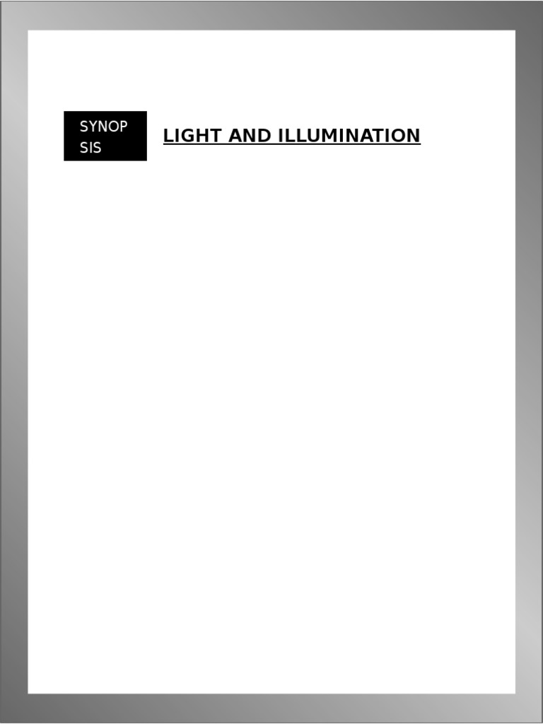 Synopsis of Lighting and Illumination | PDF